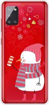 Voor Samsung Galaxy A71 5G Trendy Leuke Kerst Patroon Case Clear TPU Cover Telefoon Gevallen (Vuurwerk en Sneeuwpoppen)