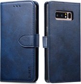 Voor Galaxy Note 8 GUSSIM zakelijke stijl horizontale flip lederen tas met houder & kaartsleuven & portemonnee (blauw)