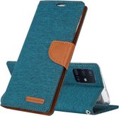 Voor Galaxy A51 GOOSPERY CANVAS DAGBOEK Canvas Textuur Horizontale Flip PU lederen tas, met houder & kaartsleuven & portemonnee (groen)