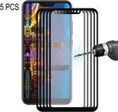 5 STKS ENKAY Hat-Prince 0.26mm 9H 2.5D Volledig scherm bedekt Gehard glas Kleurenschermfilm voor Xiaomi Redmi Note 6 (zwart)