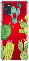 Voor Samsung Galaxy A21s schokbestendig geverfd transparant TPU beschermhoes (cactus)