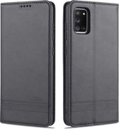 Voor Samsung Galaxy A31 AZNS Magnetische Kalf Textuur Horizontale Flip Leren Case met Kaartsleuven & Houder & Portemonnee (Zwart)