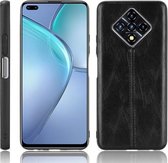 Voor Infinix Zero 8 Schokbestendig Naaien Koe Patroon Huid PC + PU + TPU Case (Zwart)