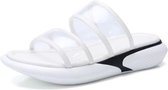 Lichtgewicht Casual Antislip Slijtvaste Transparante Jelly Eenvoudige Slippers Sandalen voor Dames (Kleur: Wit Maat: 38)