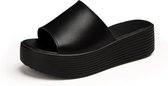 Lichtgewicht antislip Slijtvast minimalistisch Casual sandalen met dikke zolen Slippers voor dames (kleur: zwart Maat: 37)