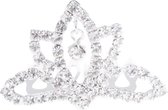 Mini tiara zilverkleurig met strass