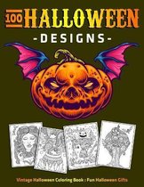 100 Halloween Designs: Vintage Halloween Coloring Book