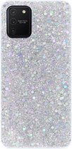 - ADEL Premium Siliconen Back Cover Softcase Hoesje Geschikt voor Samsung Galaxy S10 Lite - Bling Bling Glitter Zilver