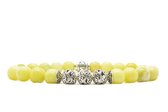 Beaddhism - Armband - Matt Lemon -  Zilver - Lucky Dragon 3 - 8 mm - 21 cm