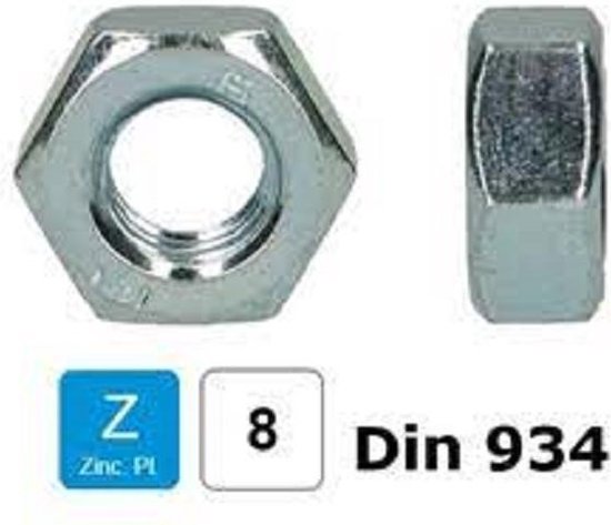 1 pièces Hexagonal écrous à Gauche Filetage DIN 934 G .8 Blank m12 mm