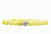 Beaddhism - Armband - Matt Lemon -  Zilver - Beaddhism - 8 mm - 20 cm