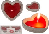 Hart kaars in cementen hart - 2 x 2= 4 stuks - Romantiek - Liefde - Moederdag - Valentijn