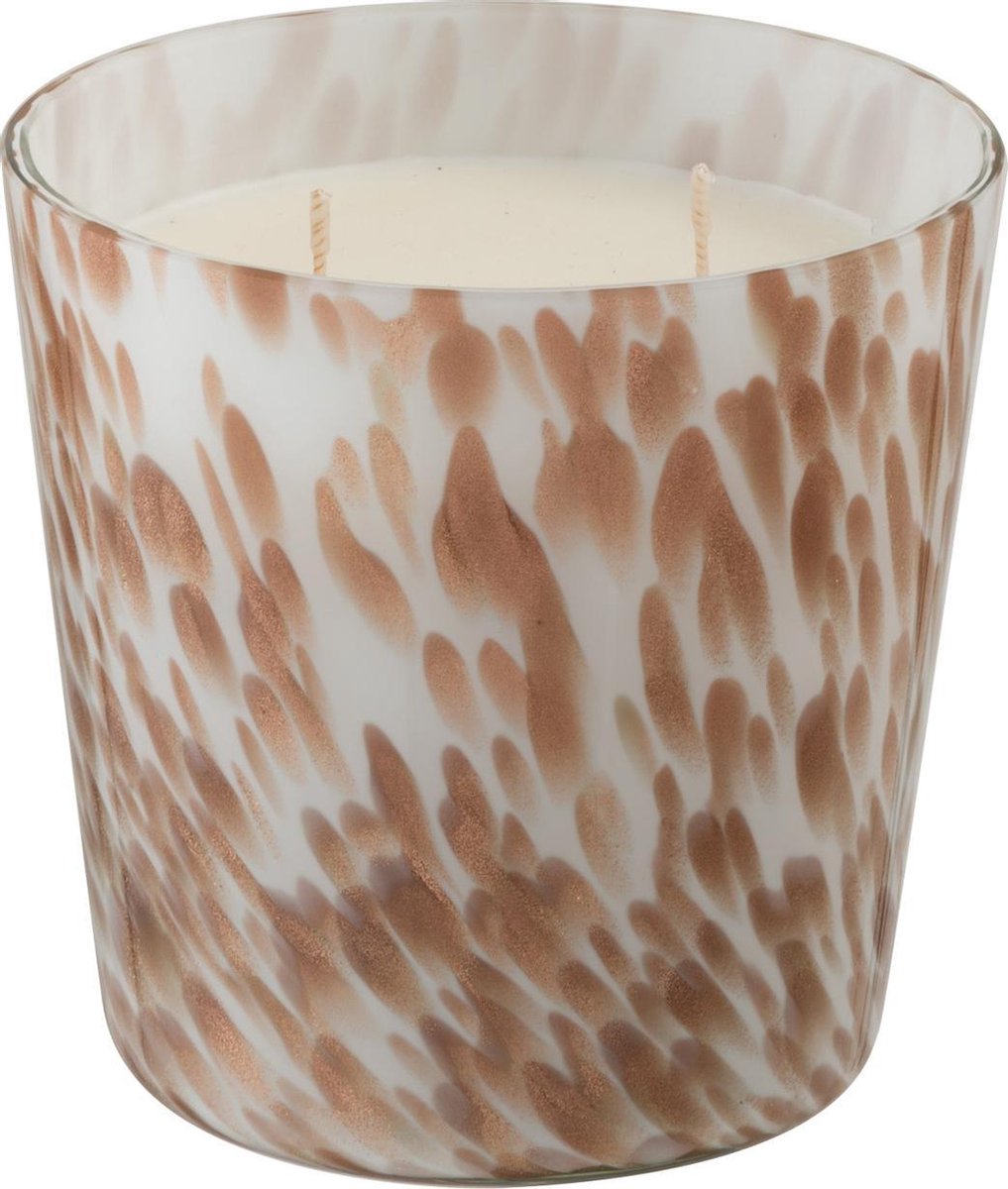 J-Line geurkaars Noa - Neon Night - glas - zwart/goud - small - 50U