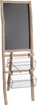 J-line Krijtbord+2Manden Hout/Metaal Naturel
