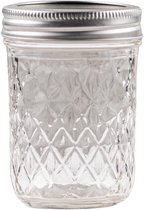 Mason Jar - Quilted Crystal Jelly - Smalle Opening - 240 ml - 6 stuks