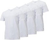 4-pak Heren T-shirts Gentlemen longfit ( extra lang ), 100% katoen voorgekrompen wit V-hals L