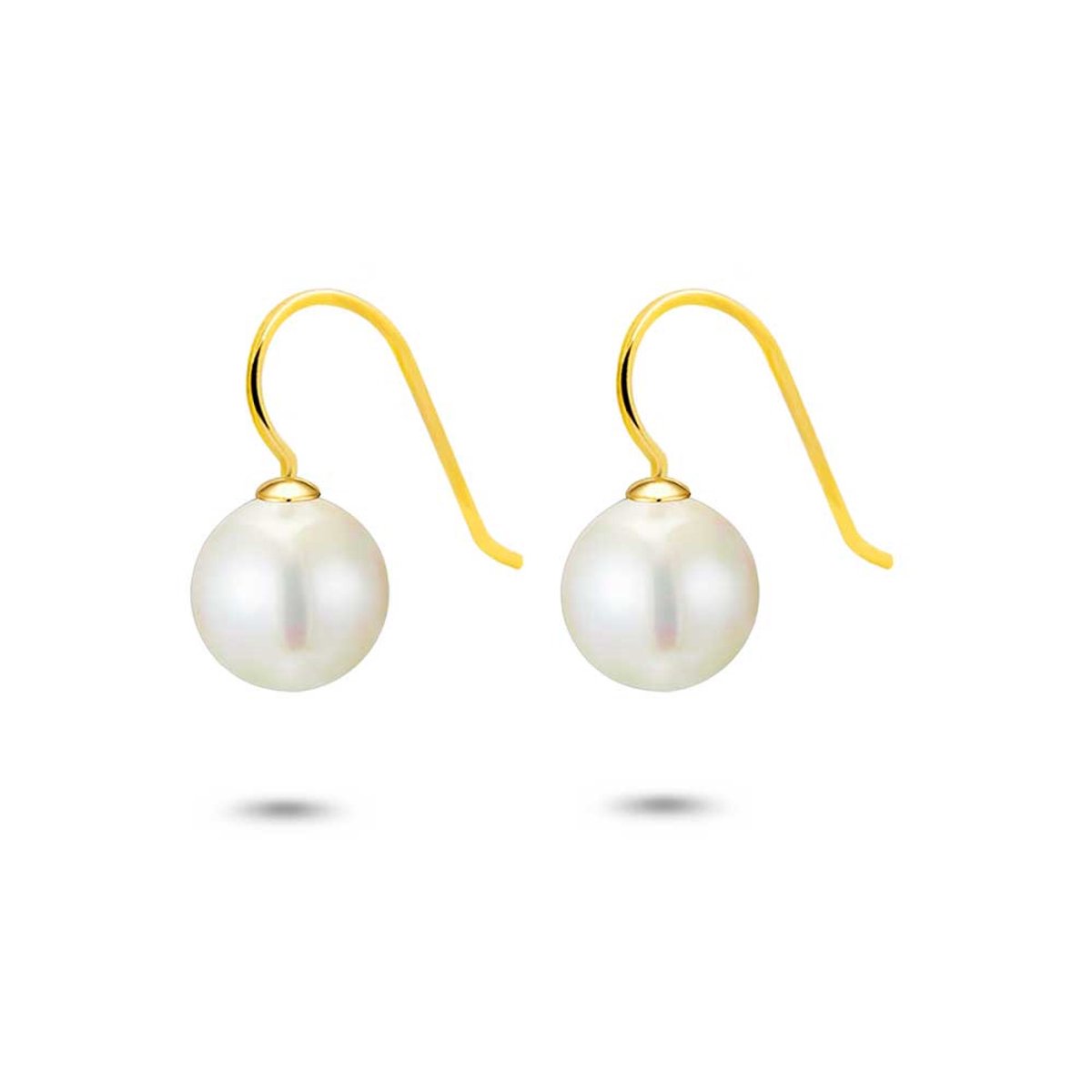 Twice As Nice Oorbellen in 18kt verguld zilver, parel 12 mm