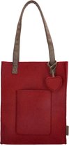 Beagles Vilten Shopper Bordeaux Rood met Hanger