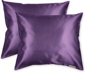 Beauty Pillow® Original - Satijnen Kussenslopen - Voordeelset - Duo Pack - Aubergine - 60x70 cm