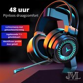 JML T58 Game Headset | 7.1 Gaming Headset | RGB verlichting | PC | Surround 3D sound | USB | Zwart - 50mm