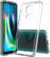 Voor Motorola Moto G9 Play schokbestendig krasbestendig TPU + acryl beschermhoes (transparant)