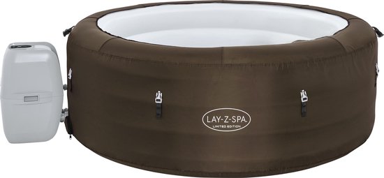 Bobby's Lay-Z-Spa Limited Edition - Jacuzzi - Opblaasbaar - Zwembad - Hottub - Zwembadbescherming - Massagefunctie - Bruin - 196 x 196 cm