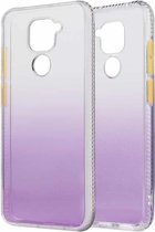 Voor Xiaomi Redmi Note 9 Gradient Shockproof TPU + Acryl beschermhoes met afneembare knoppen (Gradient Purple)