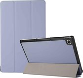 Voor Lenovo Tab M10 HD (X306) 3-vouwen Huidtextuur Horizontaal Flip TPU + PU lederen tas met houder (lavendelgrijs)