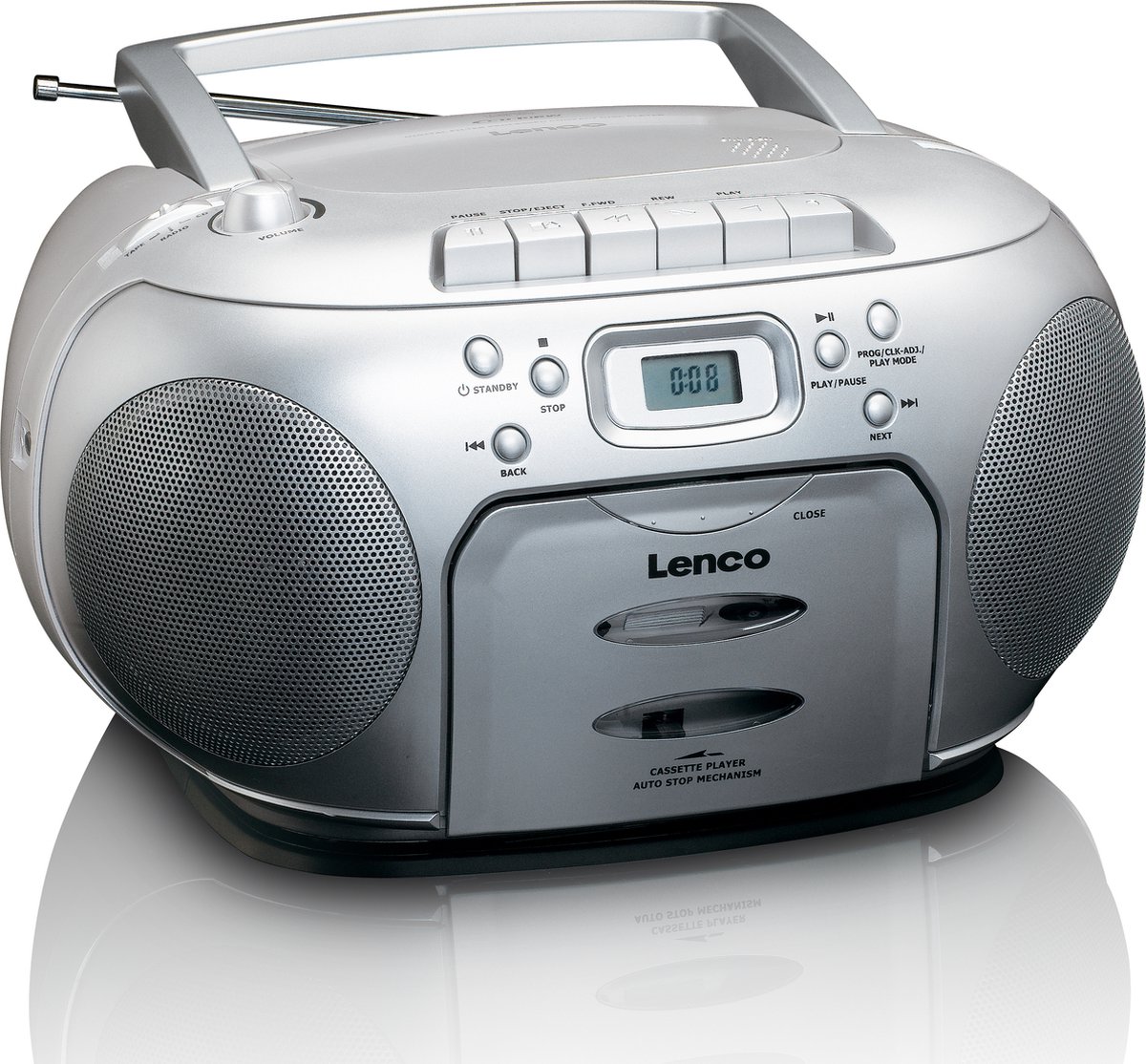 Lenco SCD-420SI - Draagbare radio CD speler met MP3 optie en koptelefoon - Zilver thumbnail 2