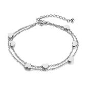 Vigos Jewelry - Armband met hartjes - ⌀ 20cm - Zilver - Minimalistisch