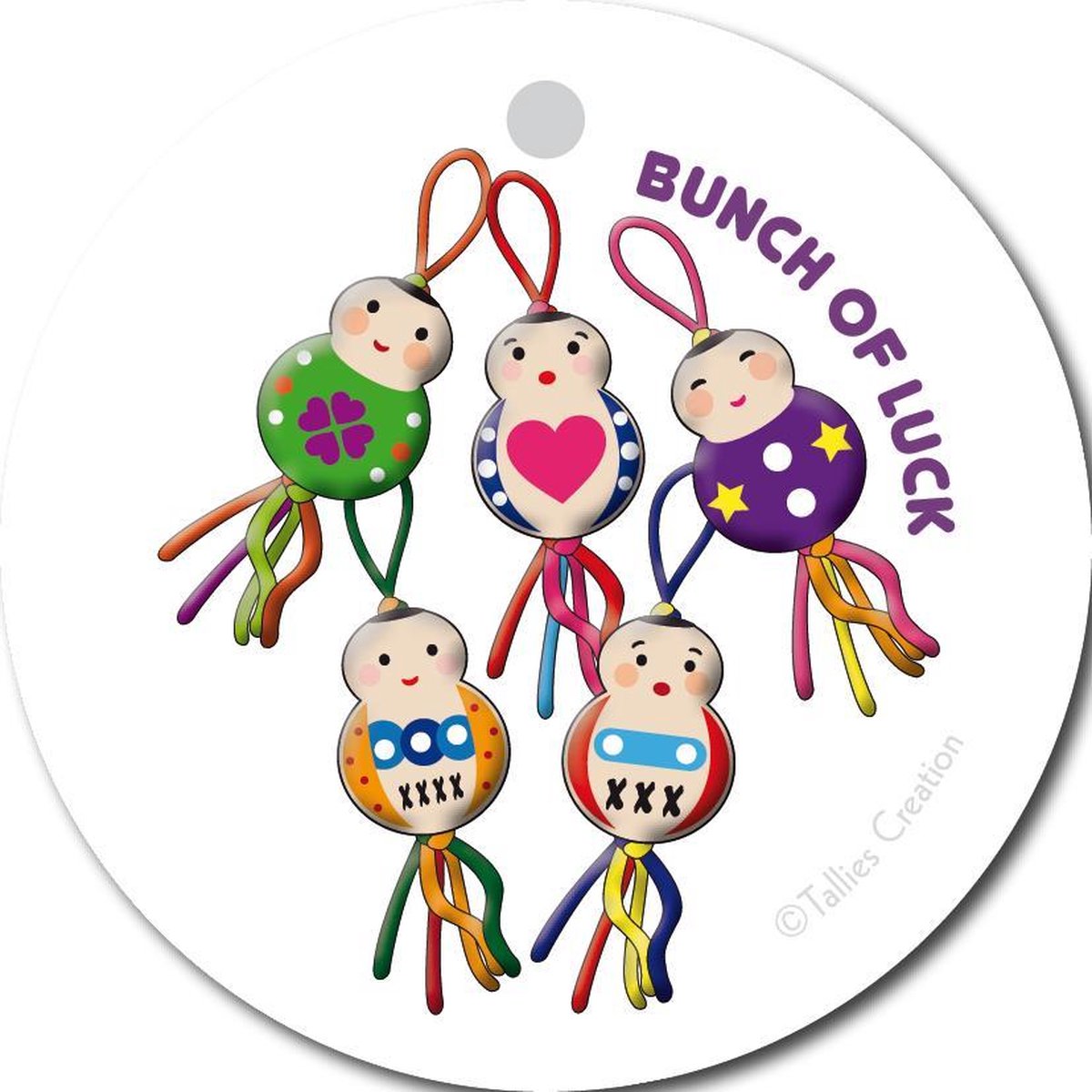 Tallies Cards - kadokaartjes - bloemenkaartjes - Bunch of luck - Primo - set van 5 kaarten - succes - geluk - wens - 100% Duurzaam
