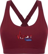 FitProWear Dames Sporttop Taurito - Bordeaux - Maat M - Sport Beha - Sport BH - Fitness kleding - Sporthemd - Sportshirt - Fitness top - Fitness BH - Fitness Beha - Taurito - Crop