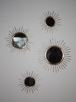 MrsBLOOM Wanddecoratie - Zon - Spiegels - Set spiegels 4 stuks - Oud goud