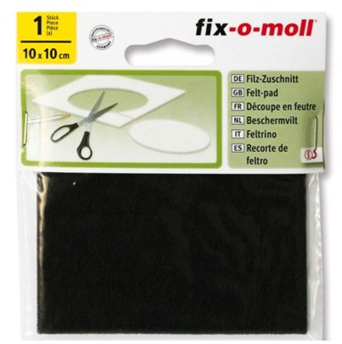 Fix-o-moll vilt 100mmx100mm bruin