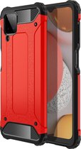 Samsung Galaxy A12 Hoesje - Mobigear - Outdoor Serie - Hard Kunststof Backcover - Rood - Hoesje Geschikt Voor Samsung Galaxy A12