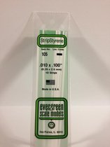 Evergreen 105 Strip 0,25mmX2,5mmX35cm - 10 stuks Styreen