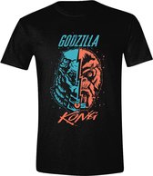 Godzilla vs Kong Split Black T-Shirt - XL