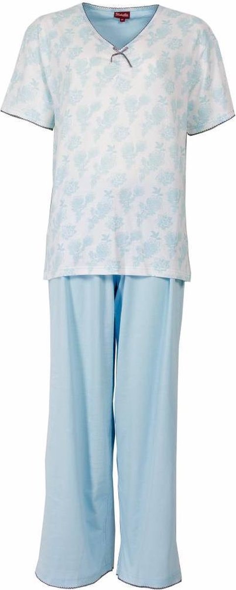Medaillon Dames Pyjama - Katoen - Blauw - Maat XL
