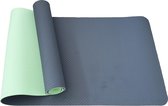 Yogamat - Fitnessmat - TPE - Eco Friendly - Non Slip - 183 x 61 x 0.6 cm - Dual Color [Zwart & Groen]