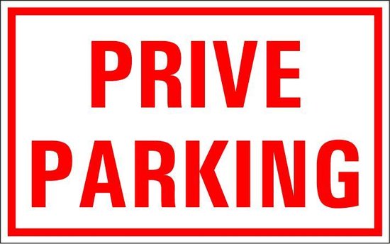 Autocollant interdit de stationner car c'est un parking privé - 15 x 15 cm