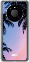6F hoesje - geschikt voor Huawei P40 Pro -  Transparant TPU Case - Sunset Palms #ffffff