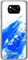 6F hoesje - geschikt voor Xiaomi Poco X3 Pro -  Transparant TPU Case - Blue Brush Stroke #ffffff