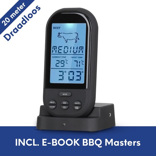 Thermomètre pour BBQ et thermomètre à viande en 1 Accessoires pour BBQ  Meater sans fil... | bol.com