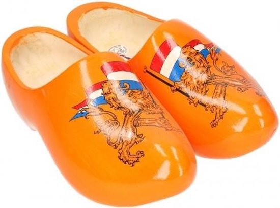 In de naam Koopje alarm Oranje houten klompen met leeuw 40 | bol.com