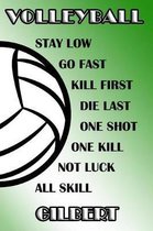 Volleyball Stay Low Go Fast Kill First Die Last One Shot One Kill Not Luck All Skill Gilbert