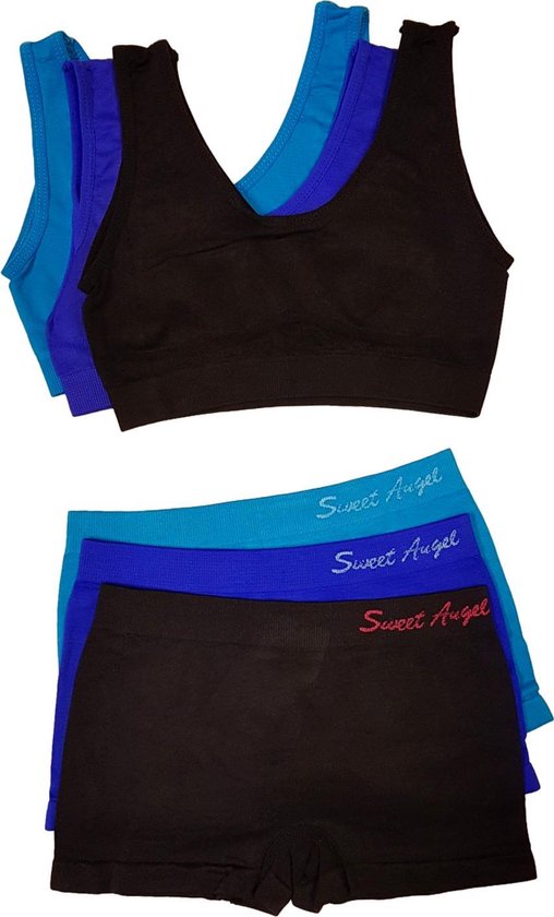 financieel achterzijde beneden Sweet Angel meisjes ondergoed 3 setjes boxer met top maat 110/122 | bol.com