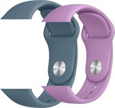 2 sport bandjes geschikt voor Apple Smartwatch 38/40 mm S/M – YOUNIQ – Ijs Blauw & Licht Paars – iWatch Series 1/2/3/4/5/6/SE - Horloge Band Strap geschikt voor Apple Watch