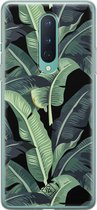 OnePlus 8 hoesje siliconen - Palmbladeren Bali | OnePlus 8 case | groen | TPU backcover transparant
