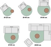 Rond hoogpolig vloerkleed - Softy Zwart Ø 120cm