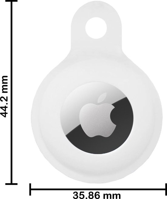 AirTag Porte-clés Etui AirTag Pendentif En Siliconen - Etui Porte-clés Pendentif AirTag - Wit - PACK DE 2
